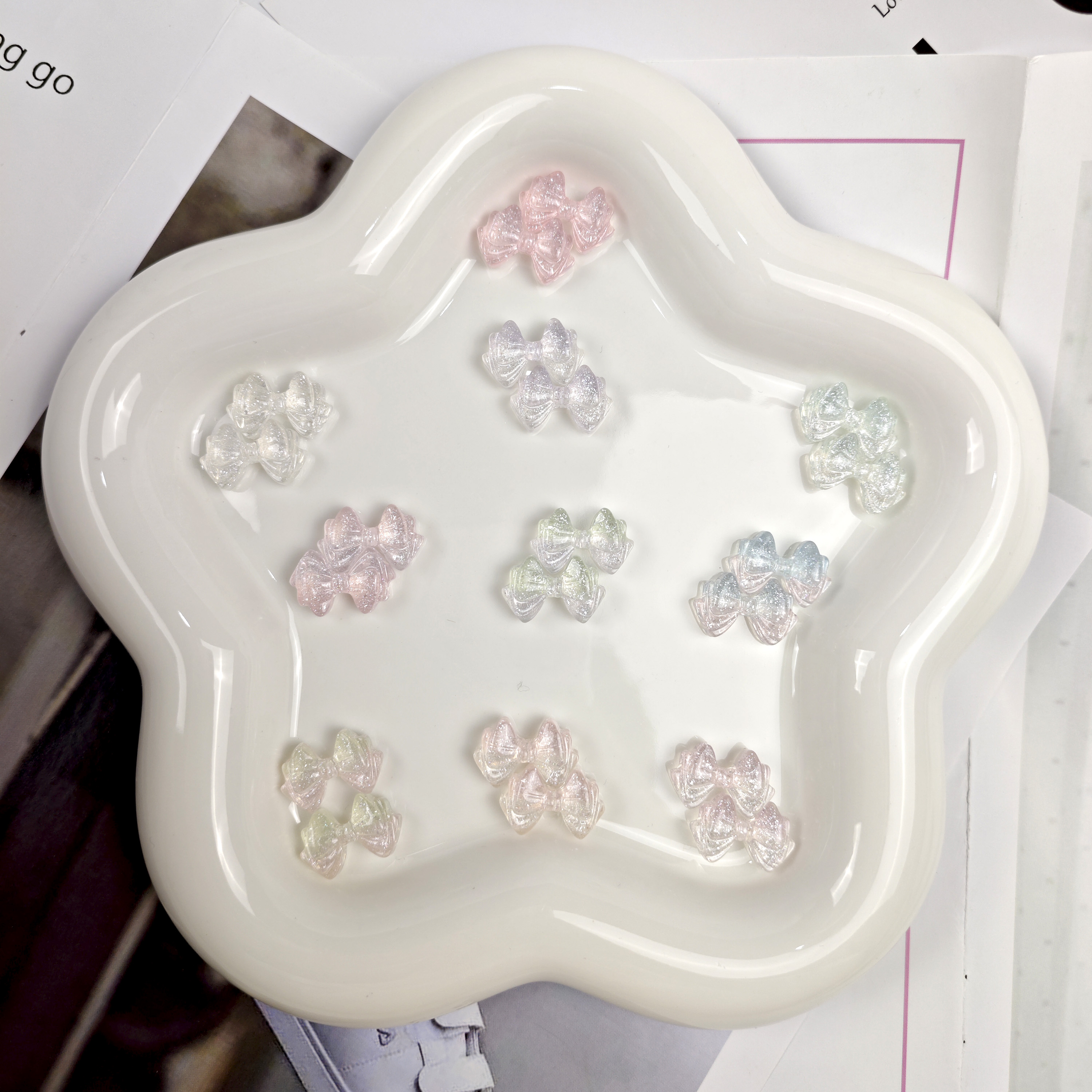 韩国家定制细闪渐变蝴蝶结