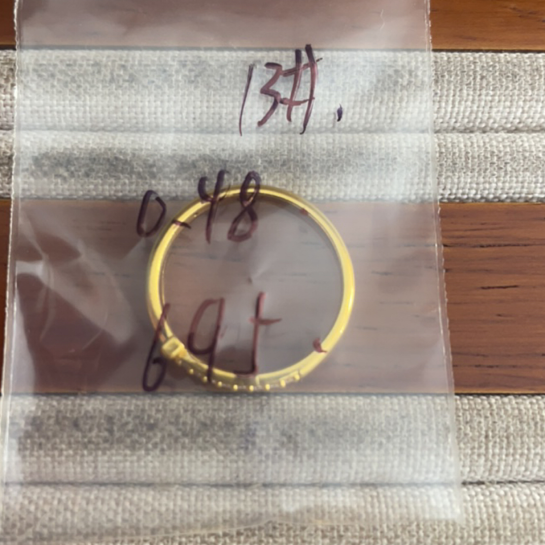 克重0.48 13号 T字6D戒指 足金999