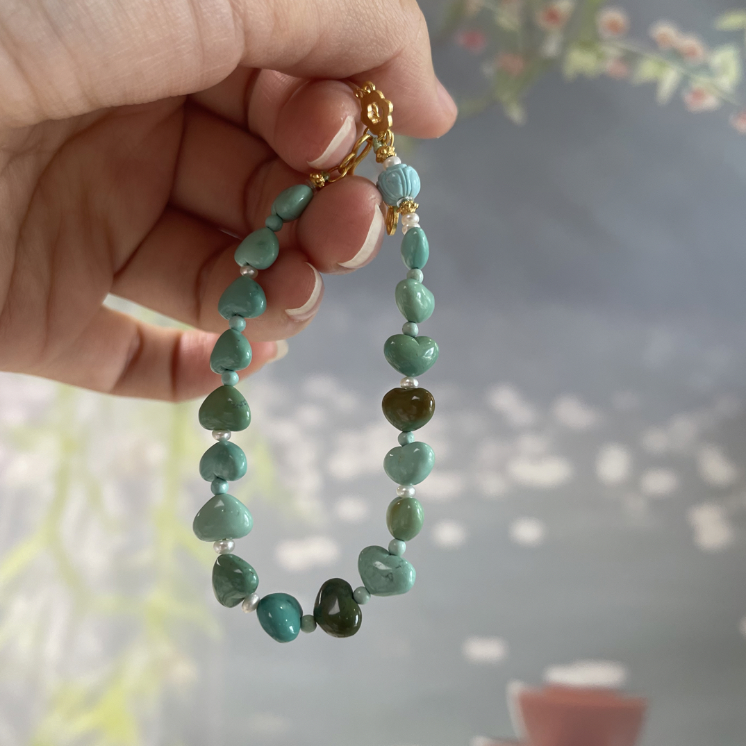 绿松石天然原矿手工绿色时尚精美手串