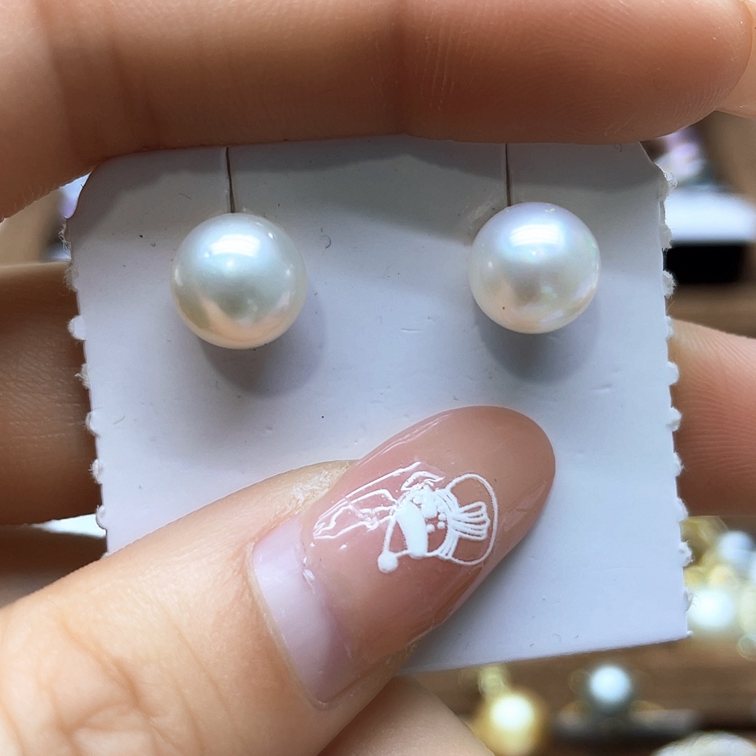 海水珍珠耳饰18K金镶嵌