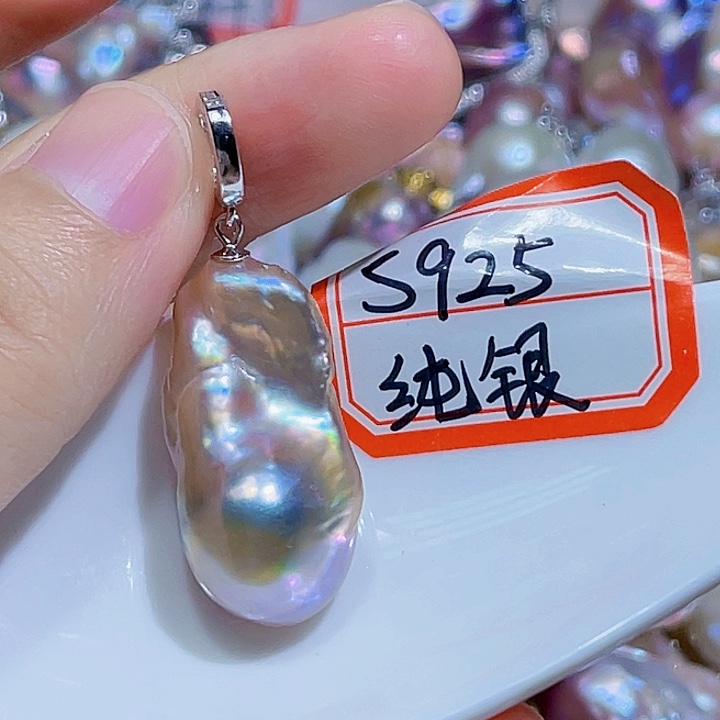 淡水珍珠银S925镶嵌颈饰