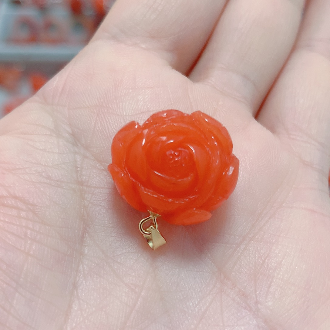 南红玛瑙吊坠(不含链)银S925镶嵌