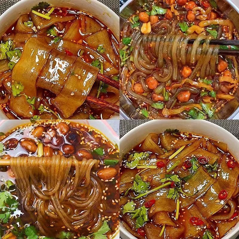 【买6桶送6桶】正宗重庆酸辣粉大桶装红薯粉丝泡面速食泡面整箱批发