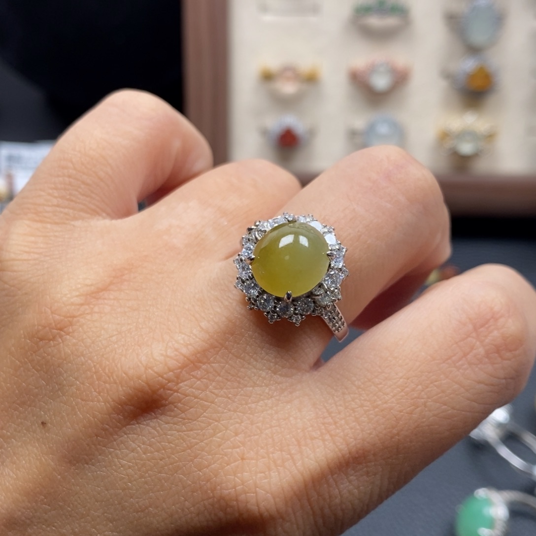 十***月翡翠银S925镶嵌戒指