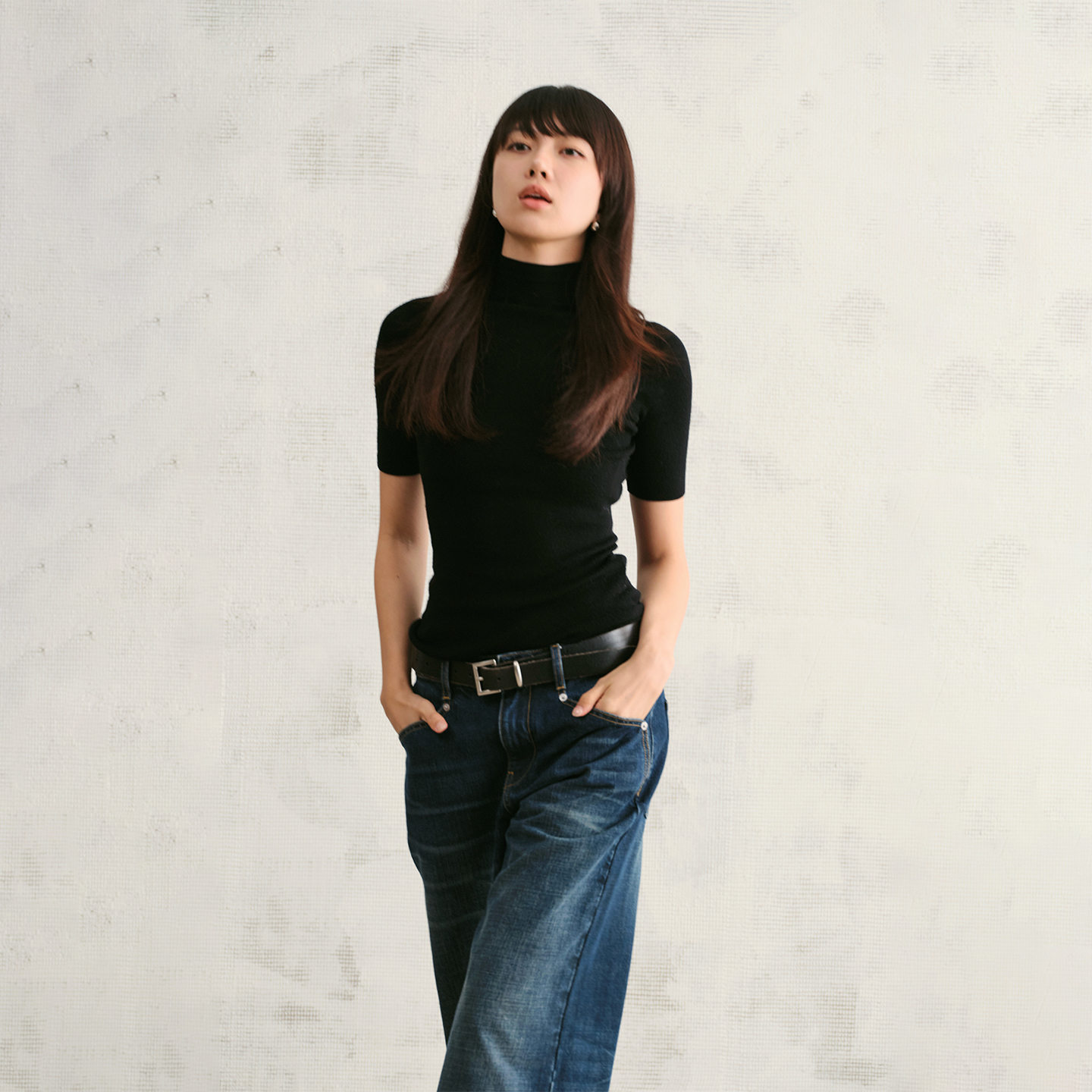 LRAM“女王打底”超细100绵羊毛三色半高领T恤收腰显瘦高质感打底衫