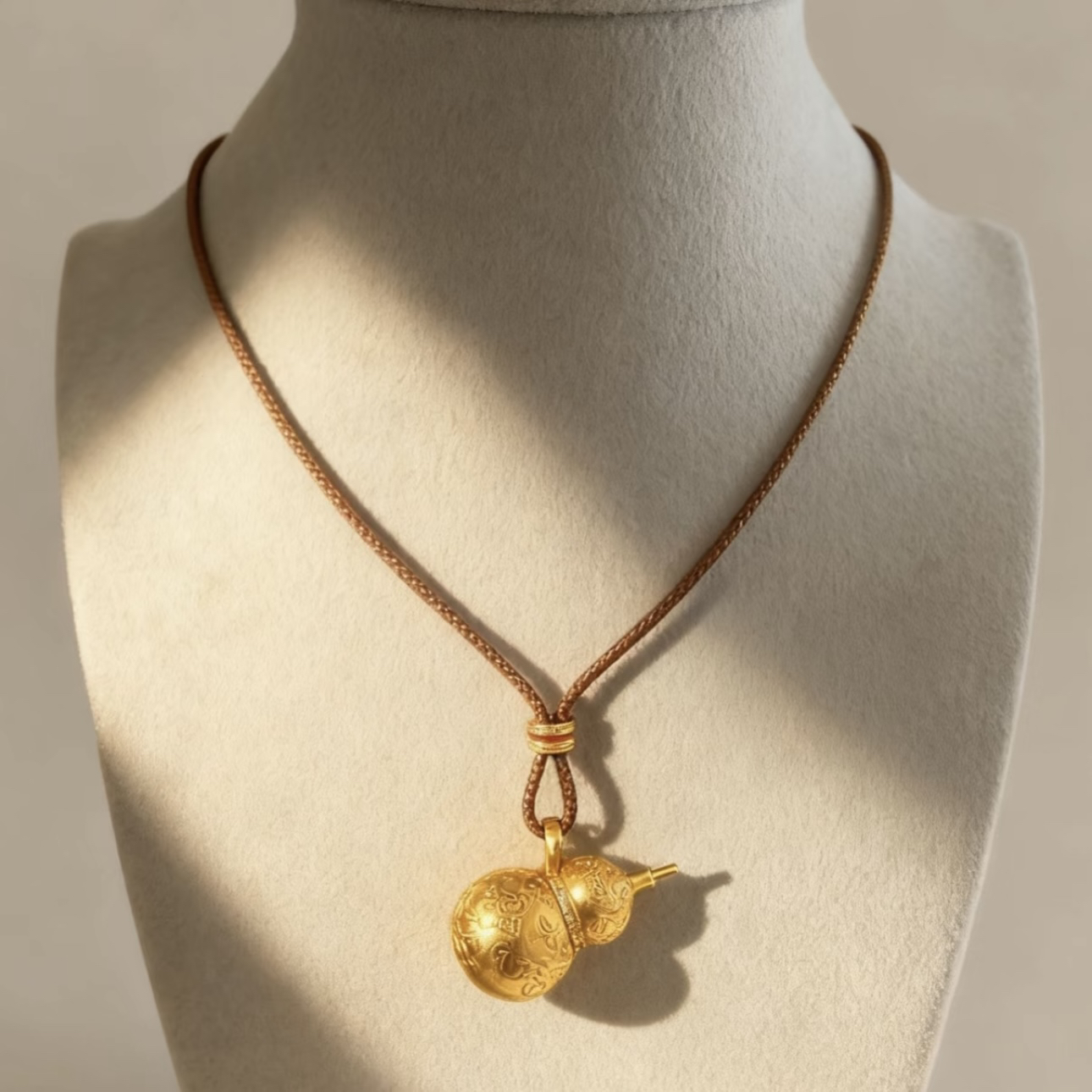 铜合金吊坠 强保色金色小葫芦平安项链国风项链福运福禄