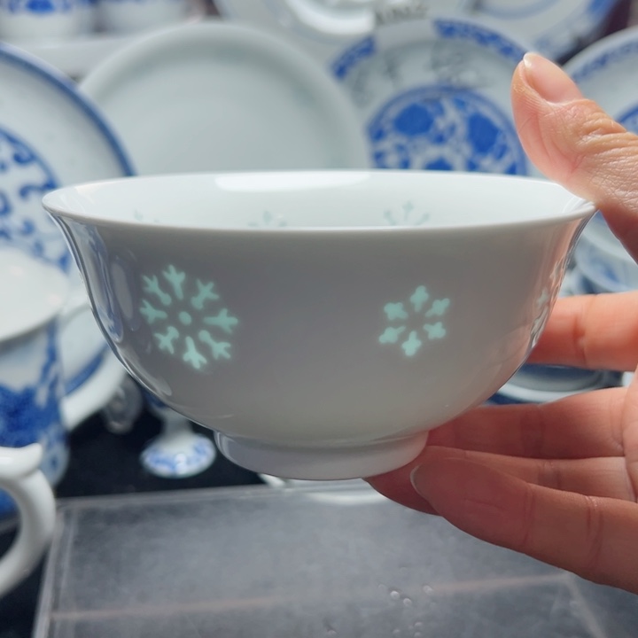 碗5寸雕刻雪花饭碗
