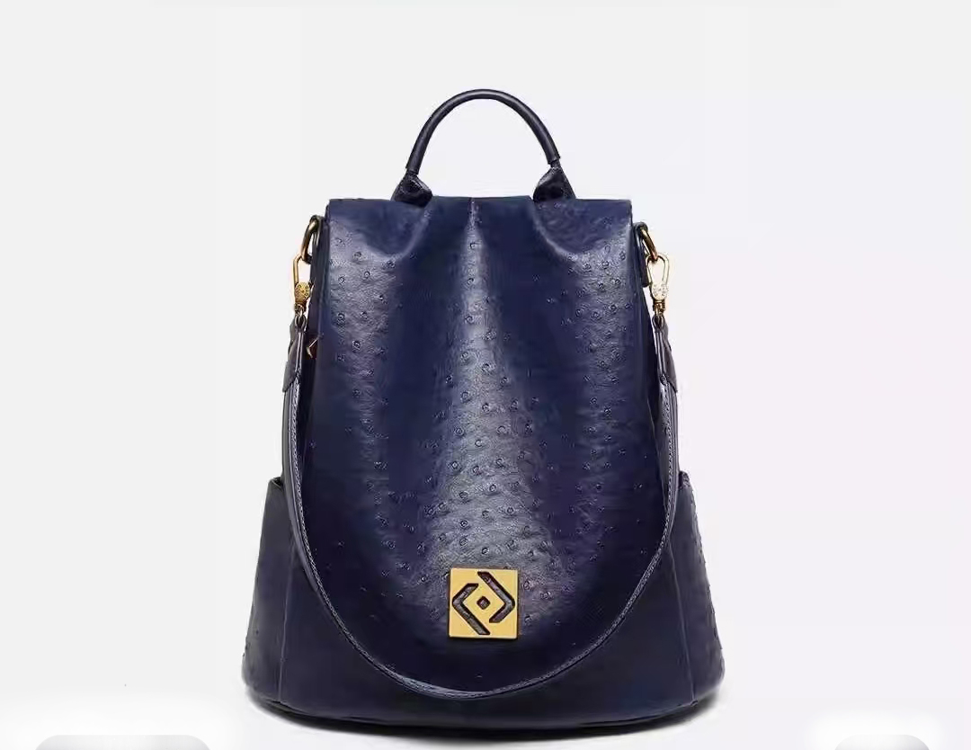 大容量背包新款时尚百搭双肩背包简约通勤包107蓝色