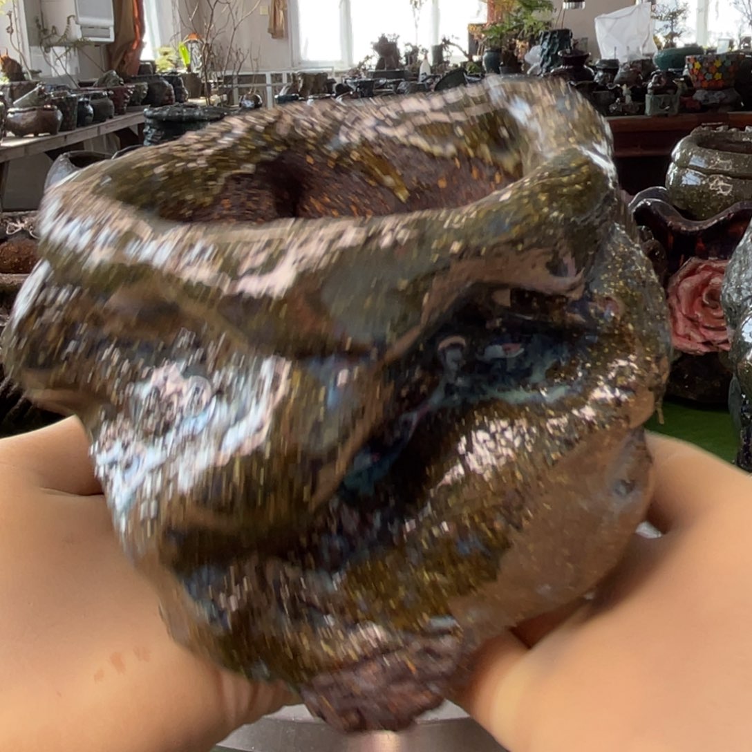 红陶粗砂陶瓷花盆