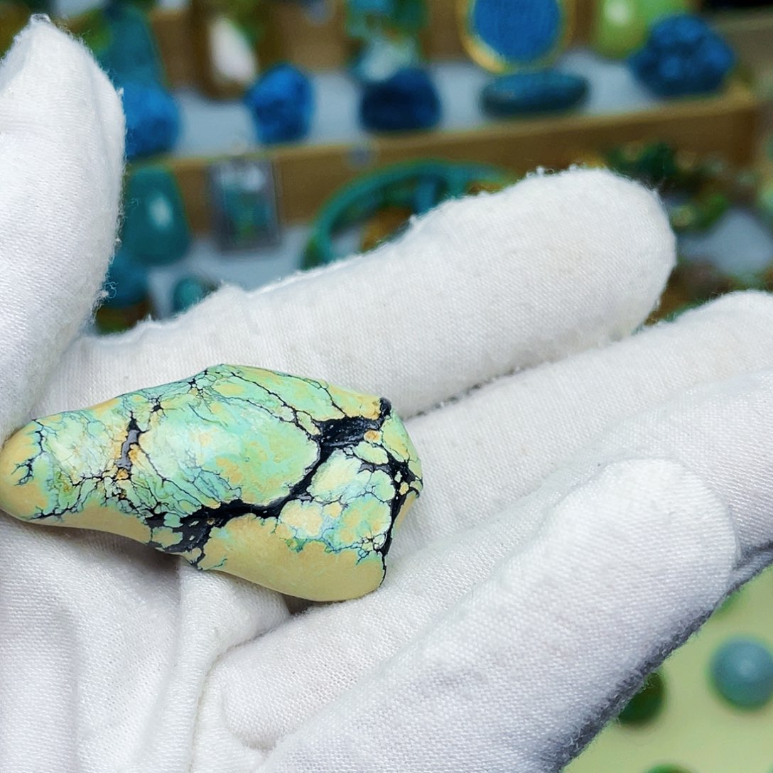 绿松石珠宝奇石银S925镶嵌