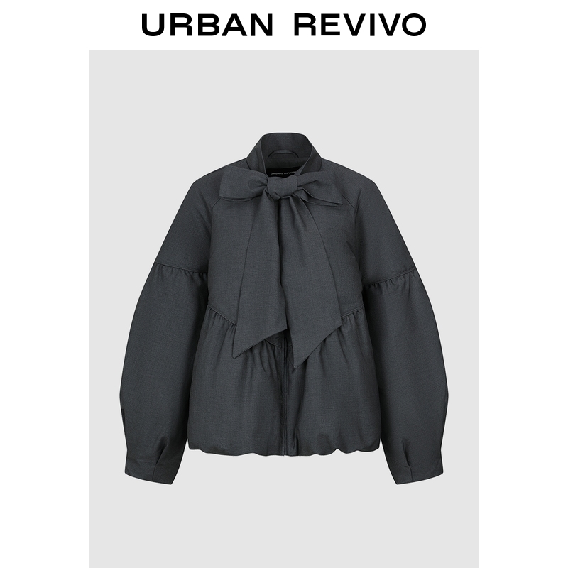 【HOT】UR2025冬季新款女装魅力蝴蝶结超宽松羽绒服UWG150091