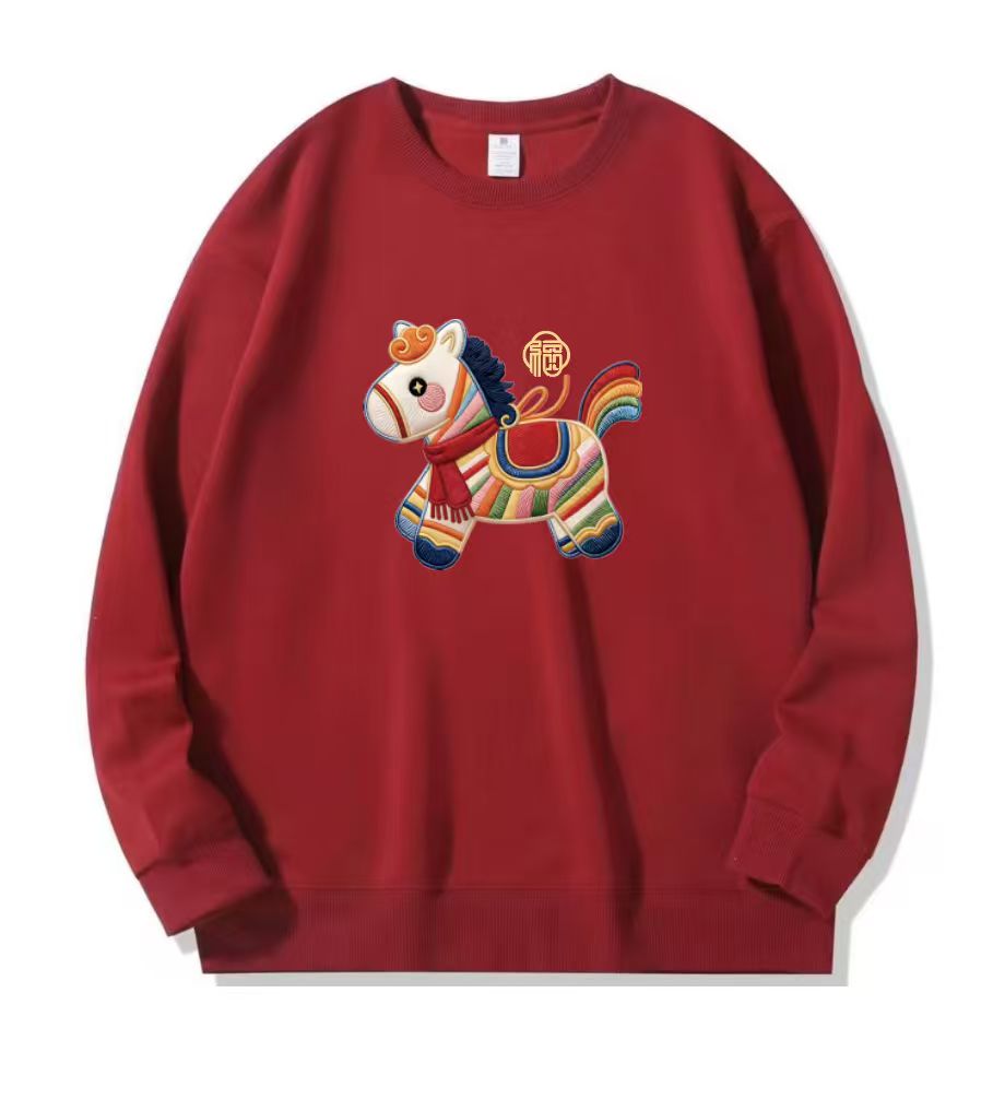 马年新款  圆领秋款卫衣潮牌男女时尚休闲百搭圆领印花卫衣