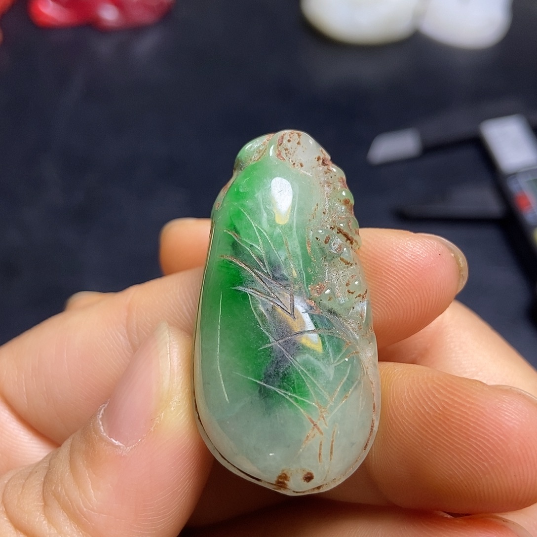 白玉菩提吊坠精品文玩