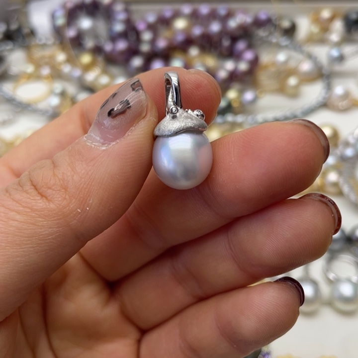 海水珍珠吊坠(不含链)银S925镶嵌