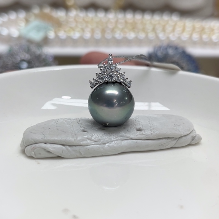 银S925镶嵌吊坠(不含链)海水珍珠13m 117号