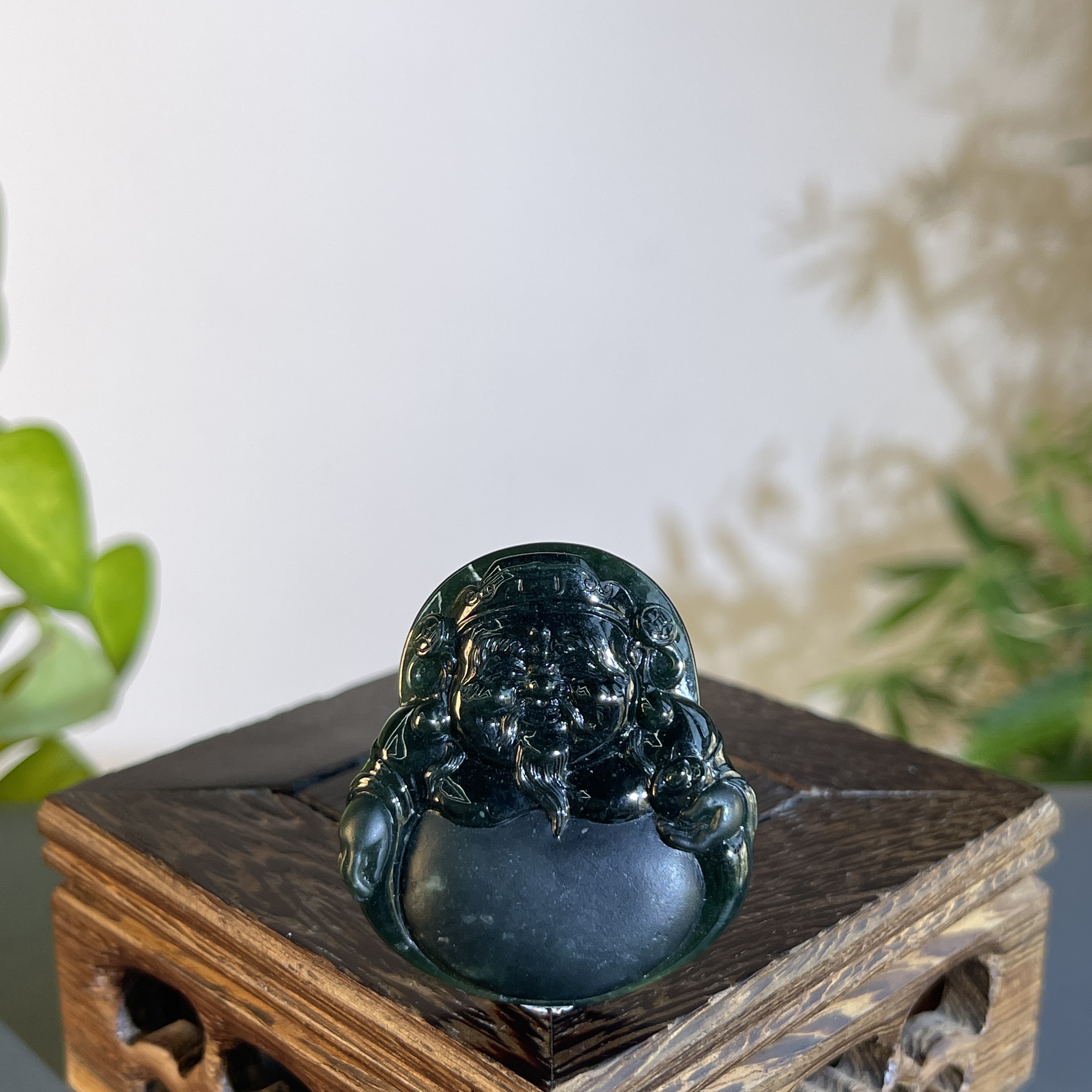 JTA31-130 黑色天然翡翠A货  黑-财神爷