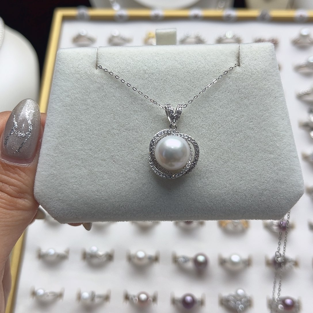 银S925镶嵌套链淡水珍珠
