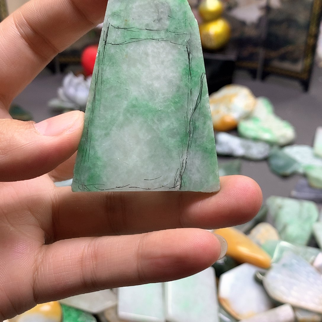 翡翠耳饰未镶嵌—****—翡翠