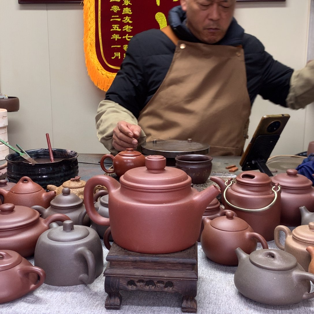 紫泥茶壶羊角山紫泥德钟630C半手工制作