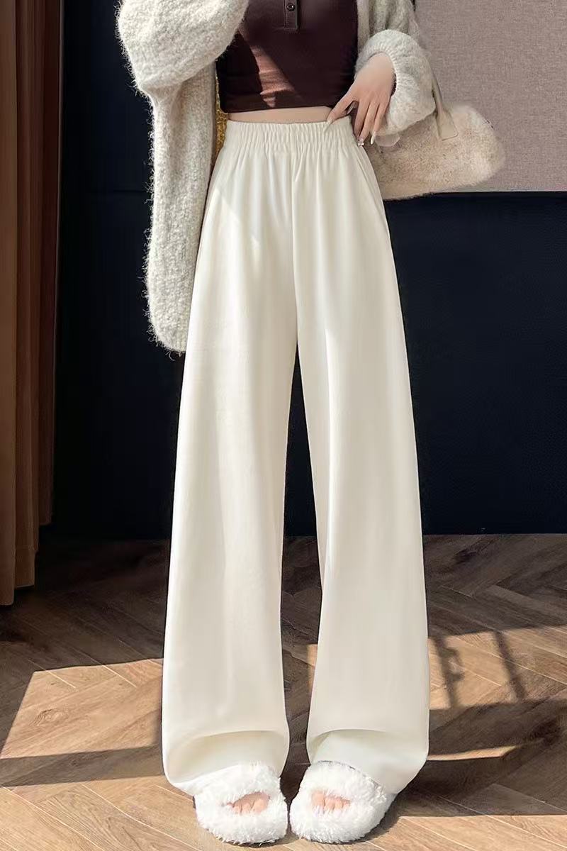 2025秋冬高腰垂感休闲宽松阔腿弯刀裤