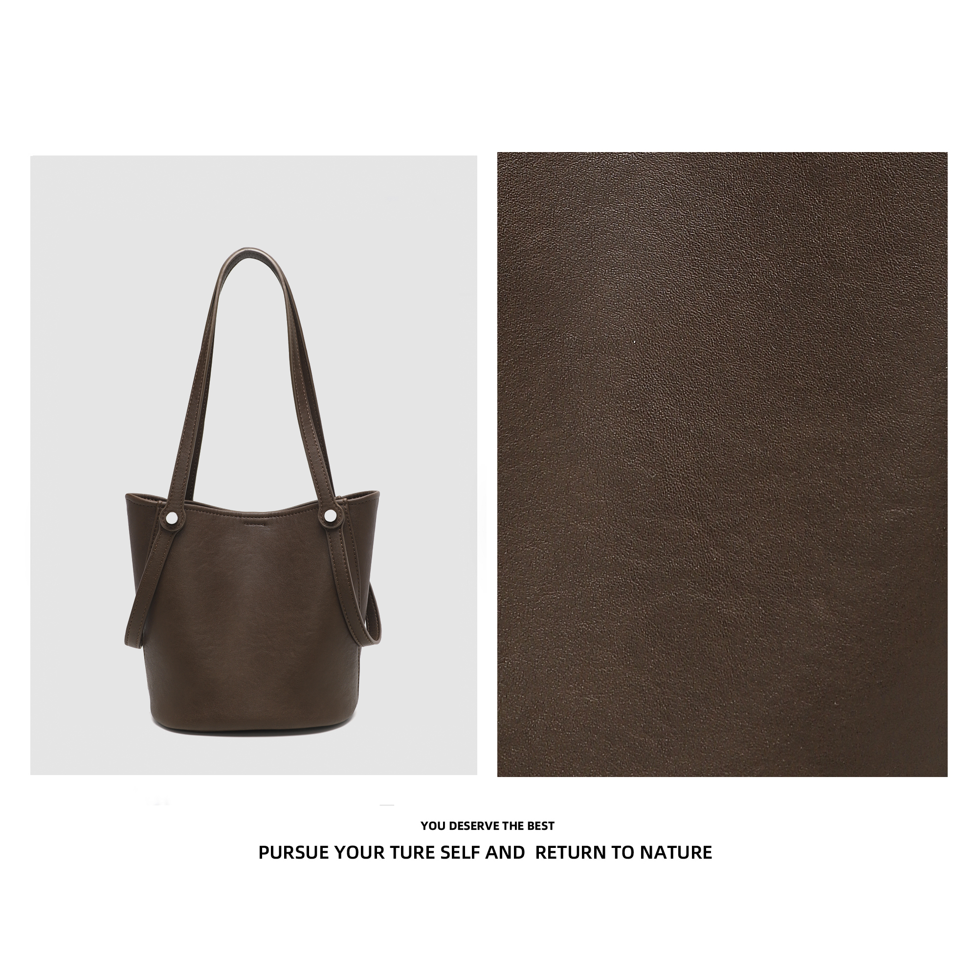 2025秋冬新款复古时尚水桶包女大容量通勤百搭单肩包高级感腋下包