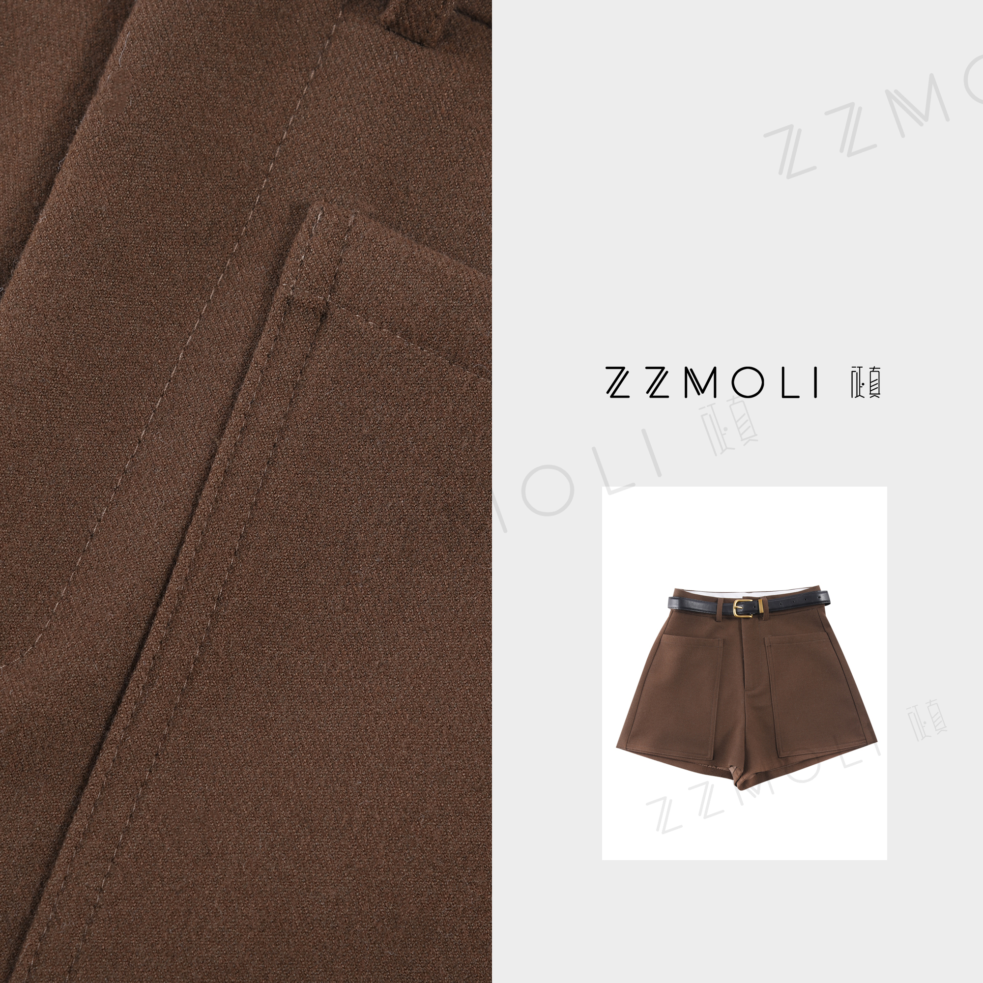 ZzMoLi征真 气质百搭黑色阔腿短裤女款西装裤清冷系衣服ZBK92262