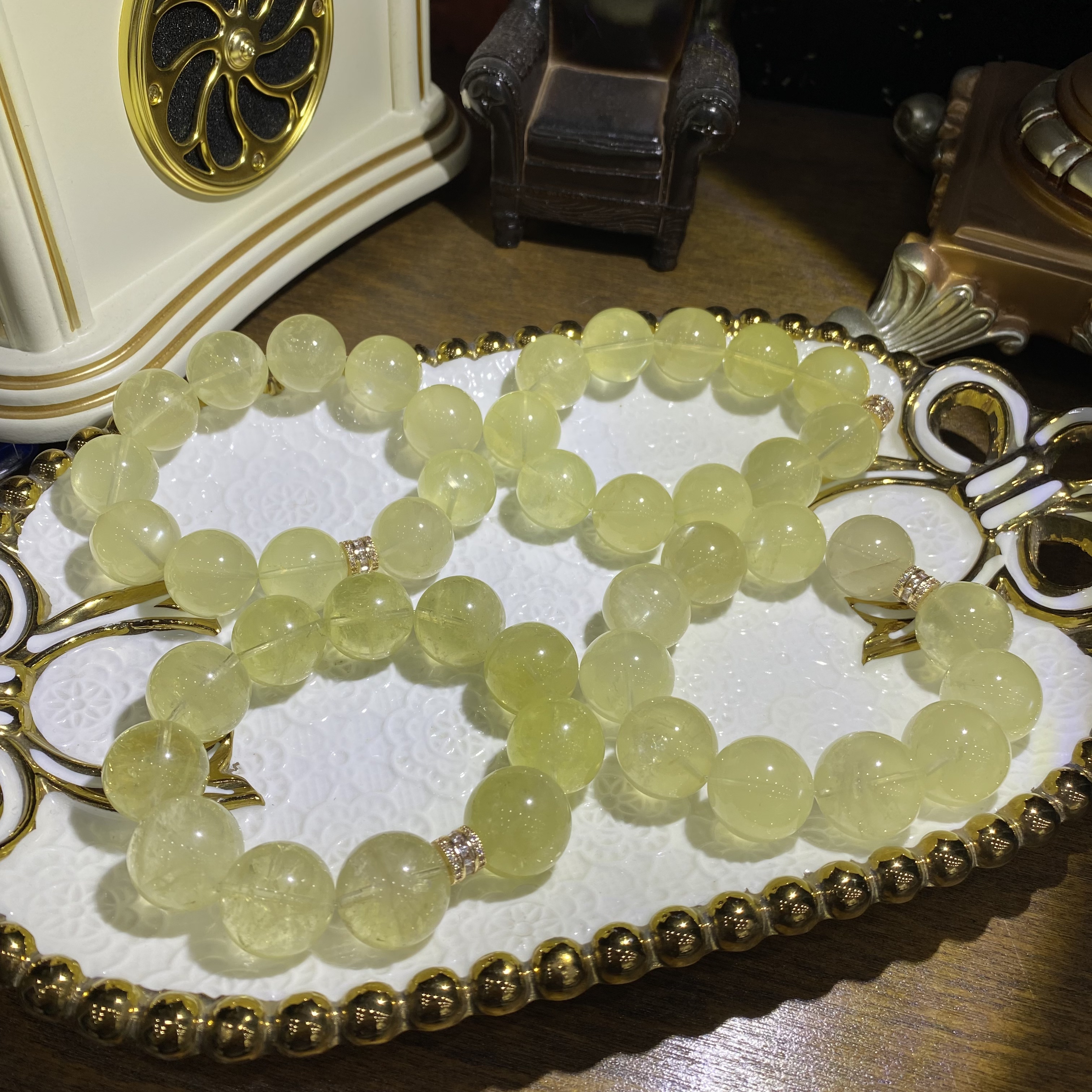 D188-天然高品质大颗粒黄水晶设计款手串-多样性发其一