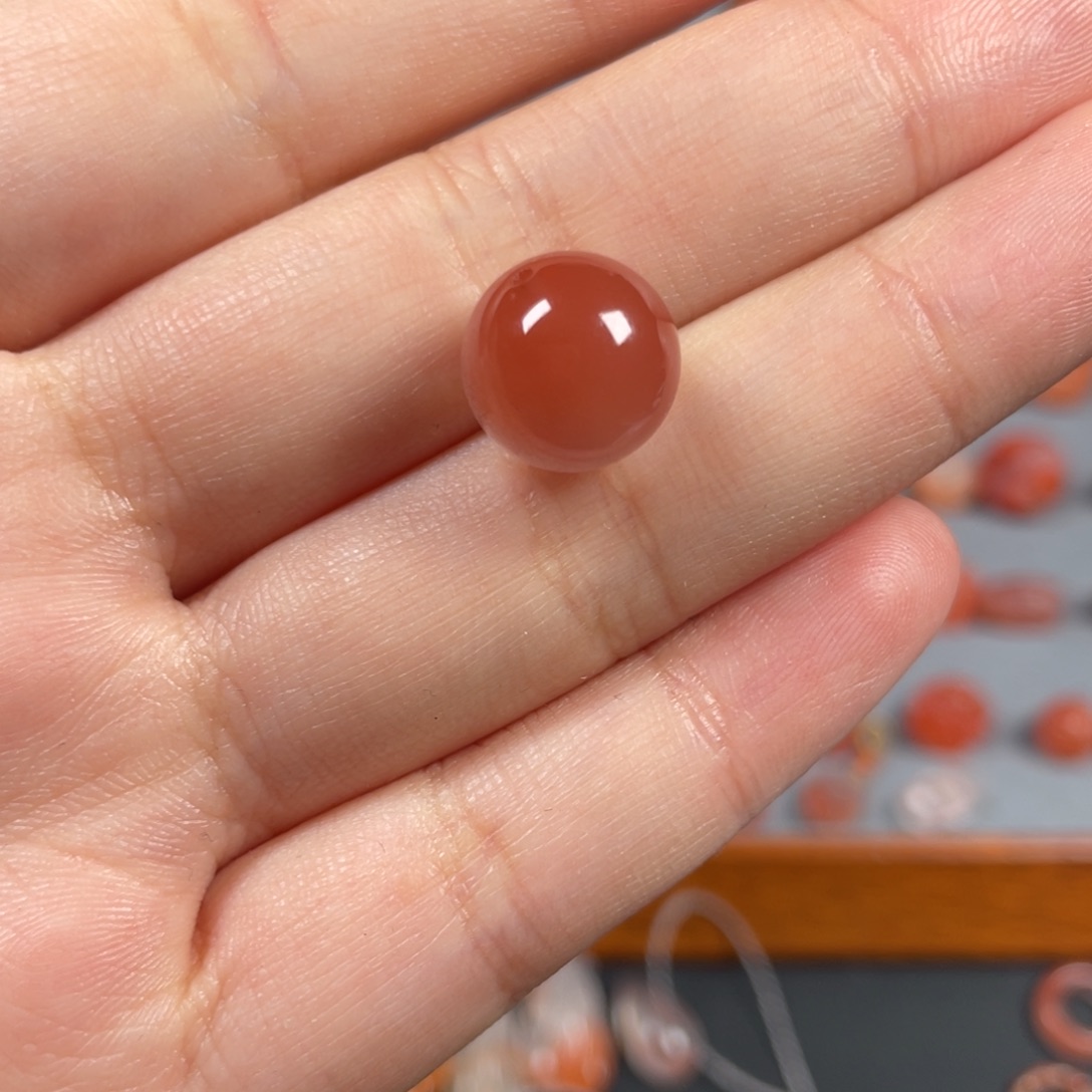 南红玛瑙卡 12圆珠默认微瑕未镶嵌你*好