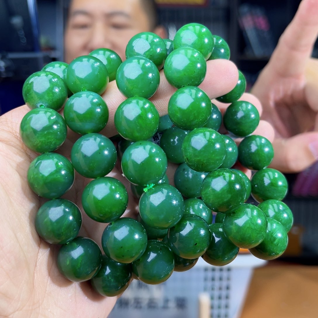 手串未镶嵌和田玉纯天然俄罗斯五号矿琉璃翠卡16多样性发其一