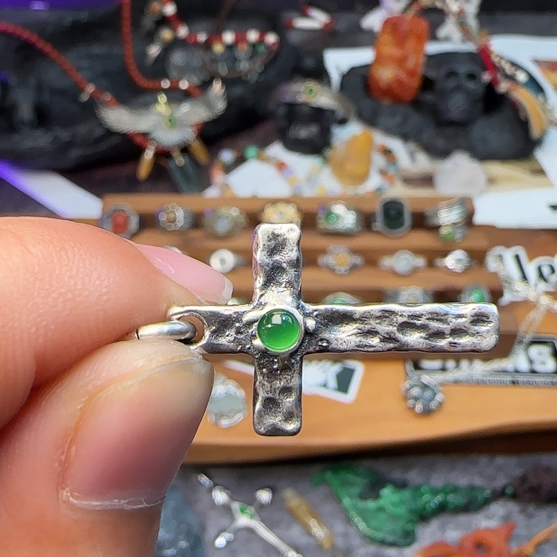 D***d翡翠银S925镶嵌颈饰