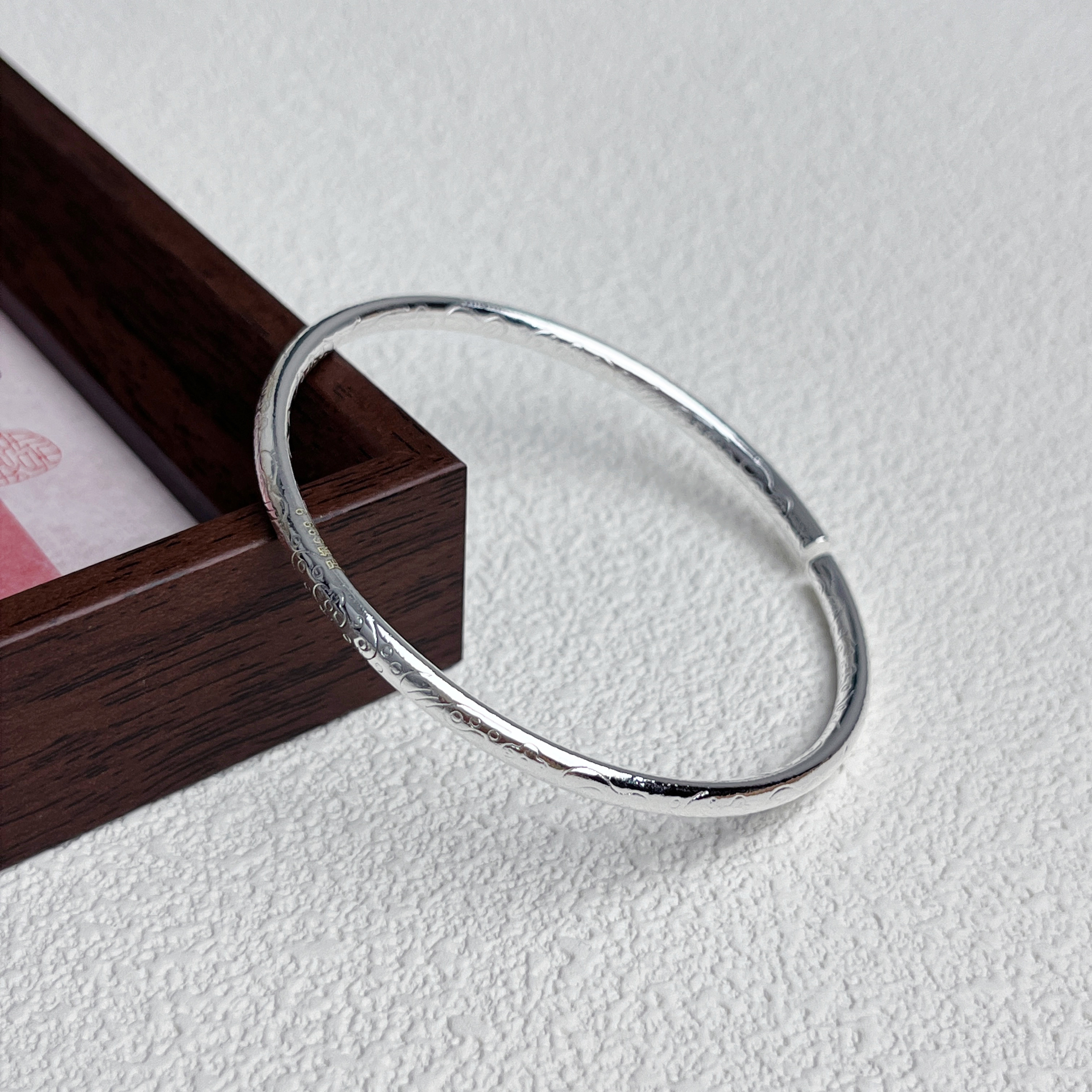 足银手镯 足银999.9 波西米亚开口手镯【A30】