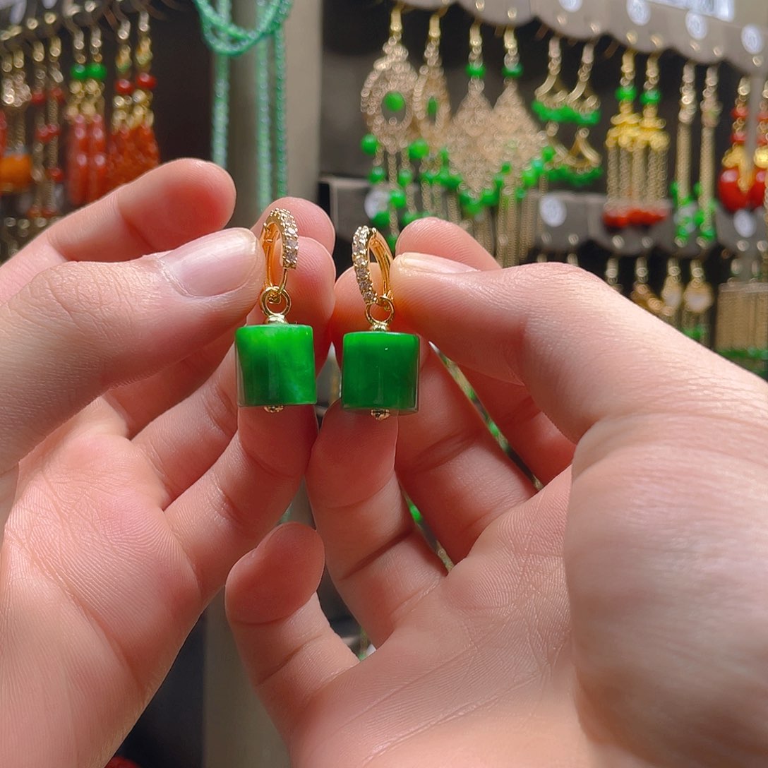 玛瑙/玉髓耳饰合金