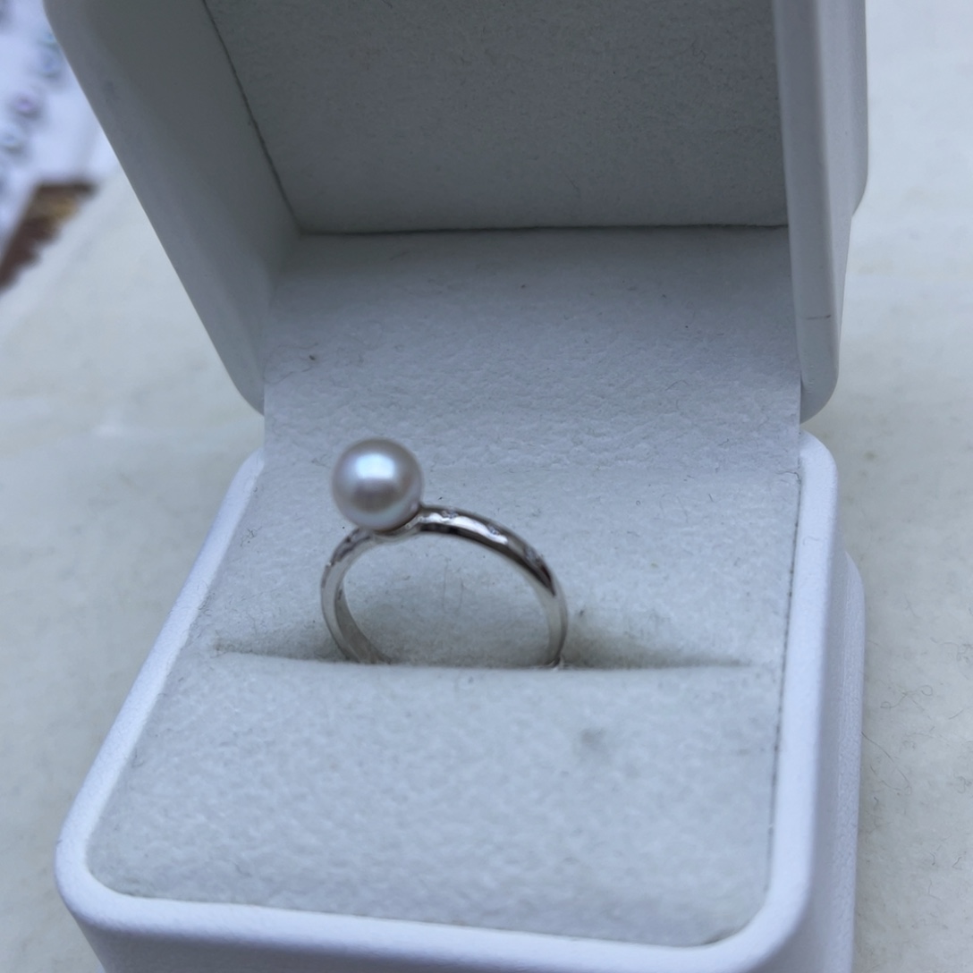 银S925镶嵌戒指海水珍珠