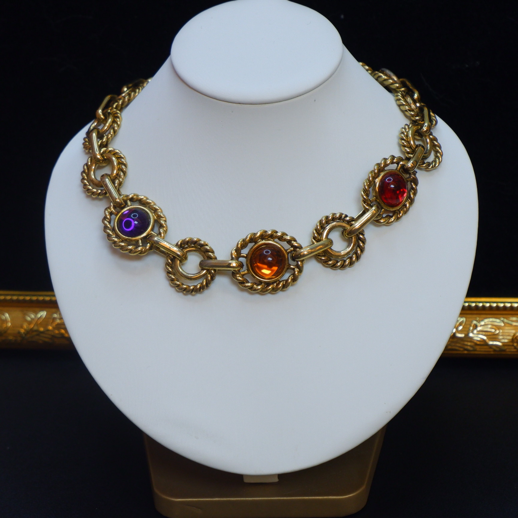 合金项链 vintage欧洲回流琉璃项链锁骨链