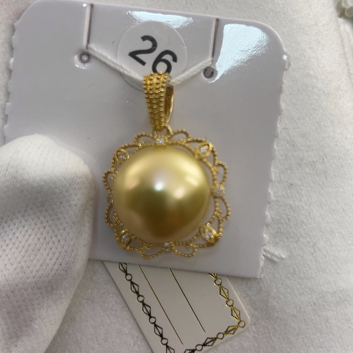 海水珍珠18K金镶嵌颈饰13