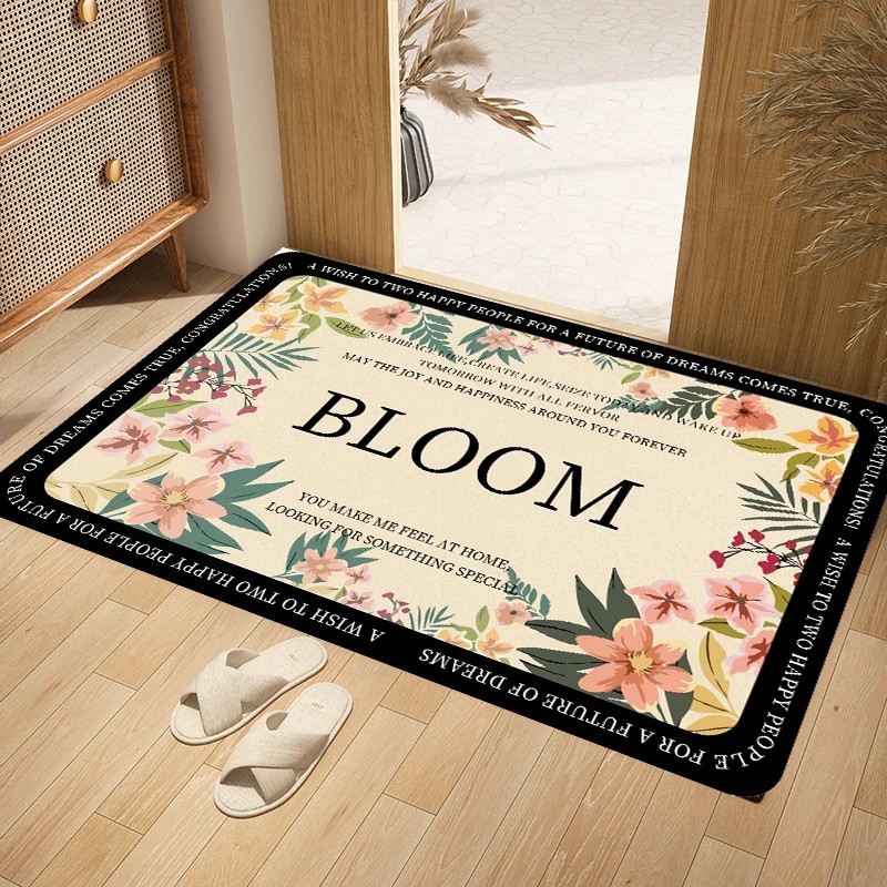 A125【100*120cm】硅藻泥入户门喜庆玄关厨房浴室防滑免洗地毯地垫