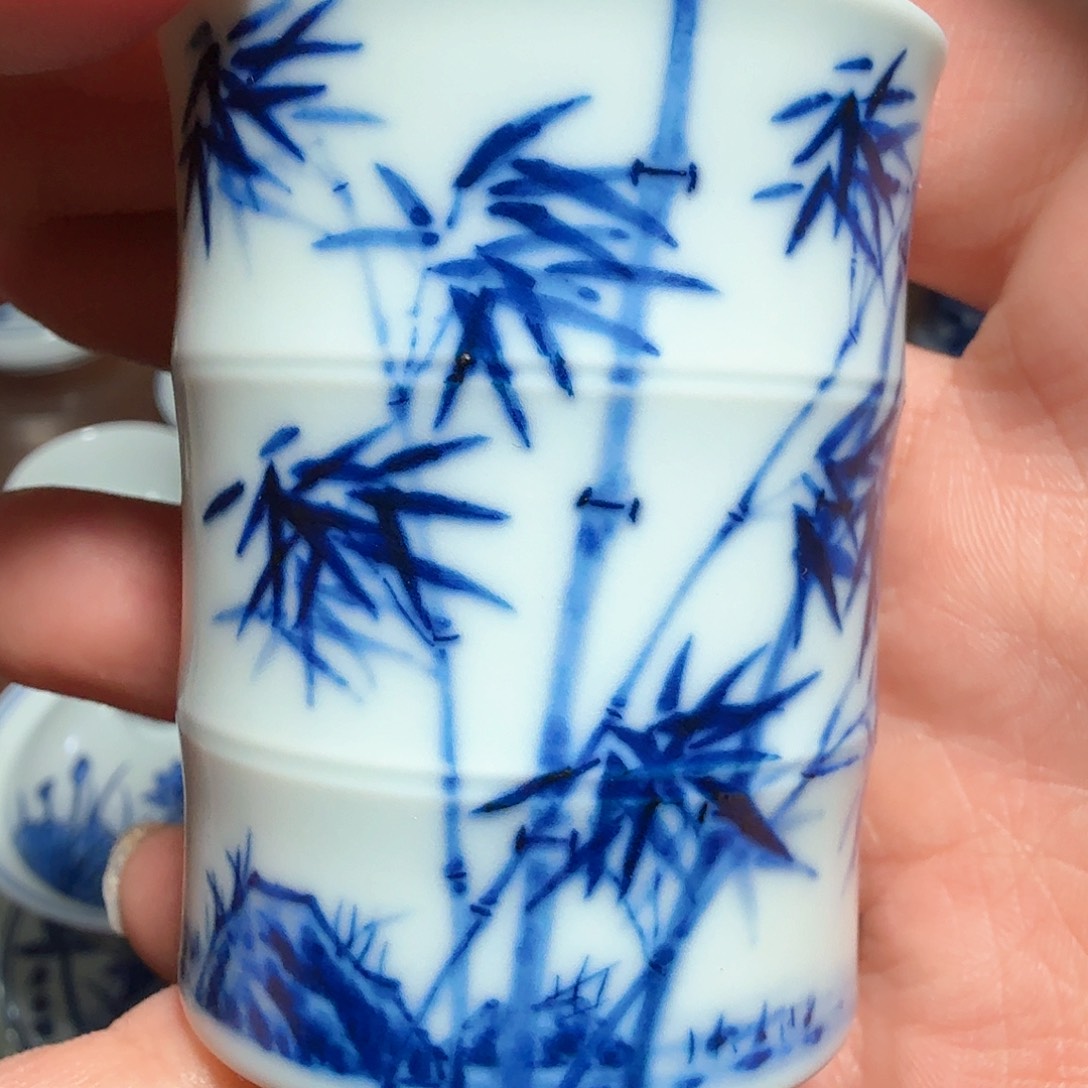 釉下青花柴窑单杯