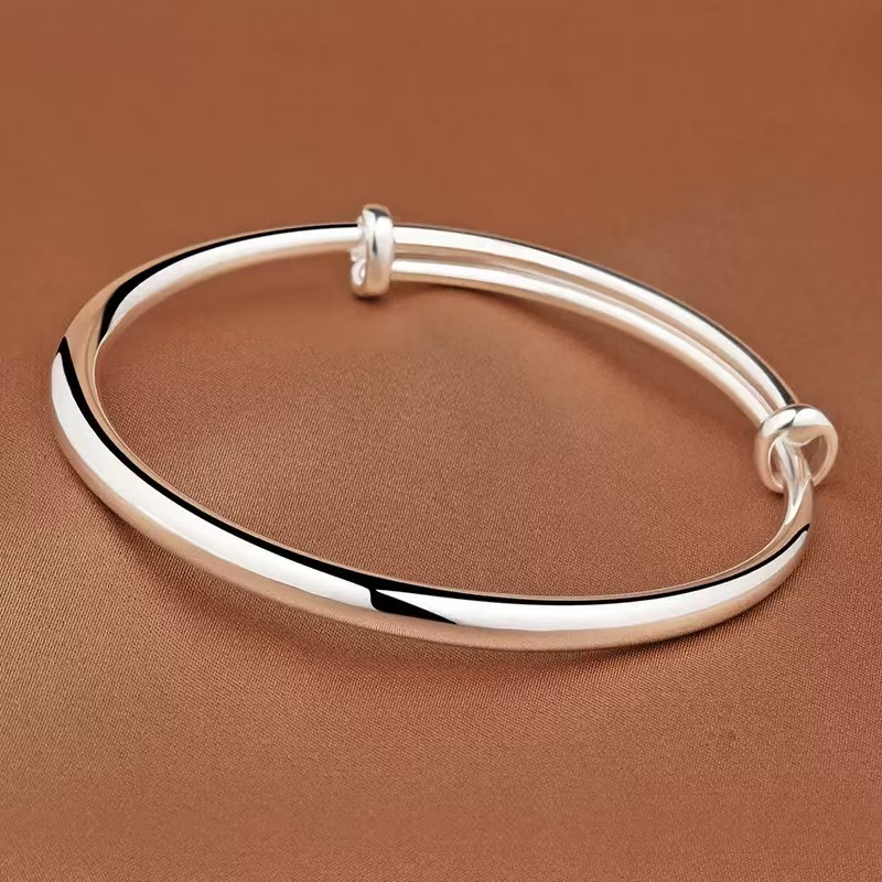 999.9银【推拉素圈】经典百搭圈口可调节