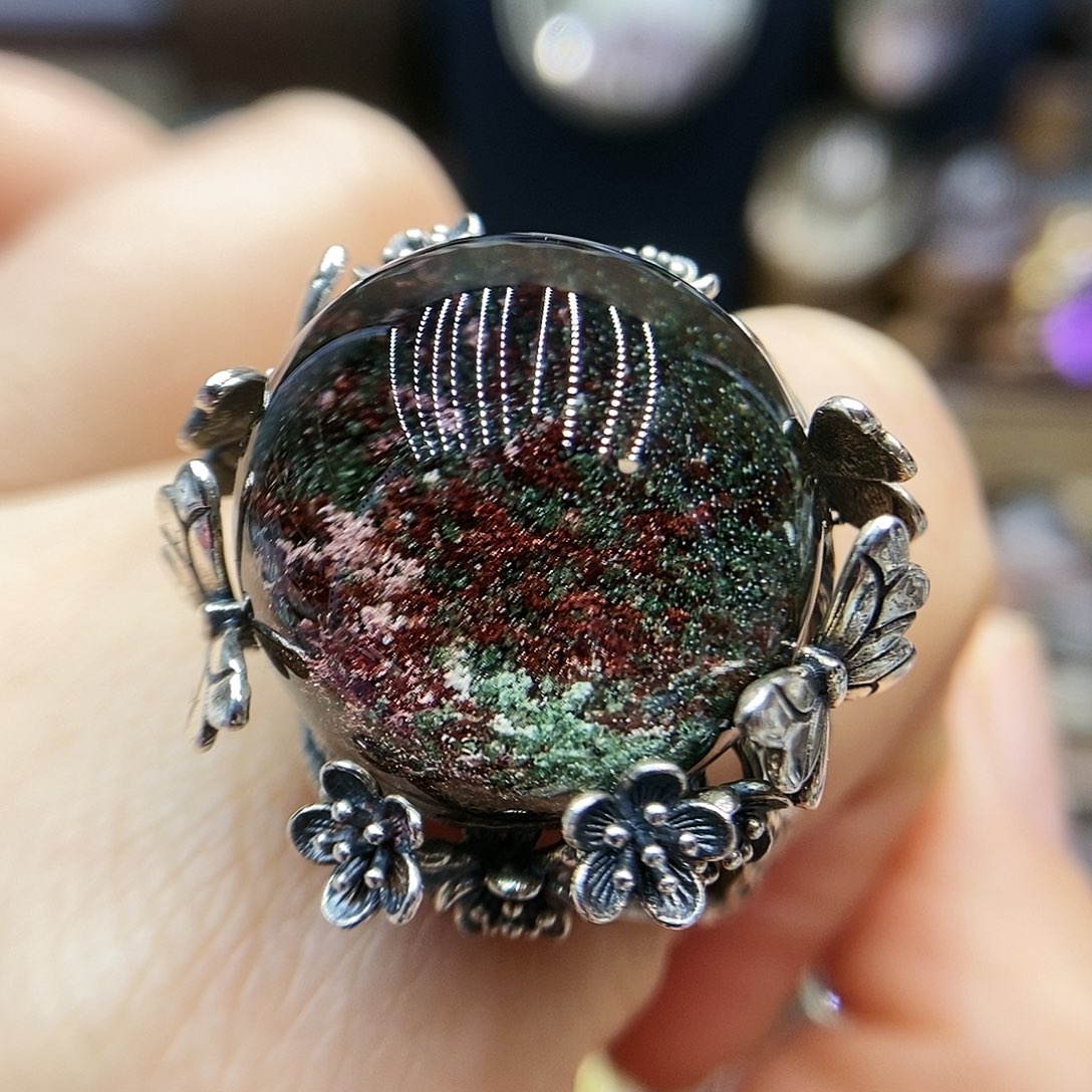 水晶戒指银S925镶嵌尤**好