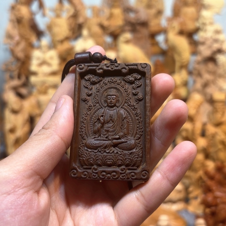 染料紫檀（血檀）紫檀阿弥陀佛