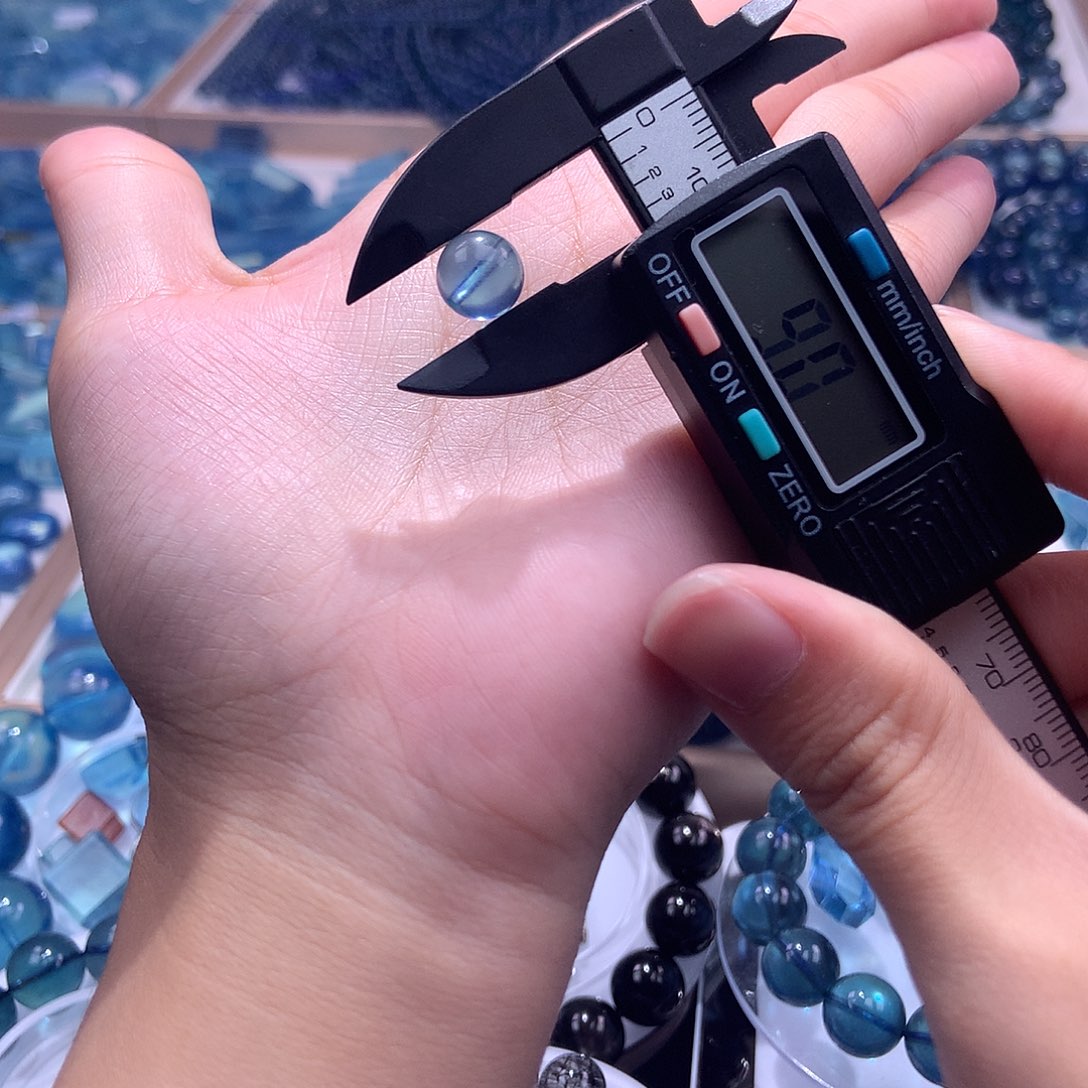 未镶嵌手串海蓝宝石听*9mm单珠