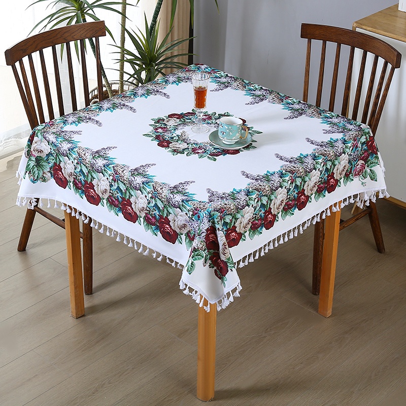 B005-22（150CM方) 法式风情玫瑰花薰衣草民族桌布盖巾