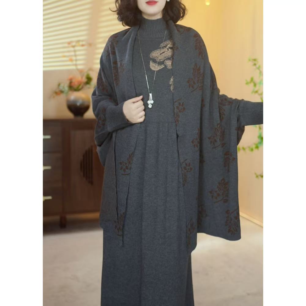 【L02】2025新款时尚百搭宽松气质显瘦针织中长款外披