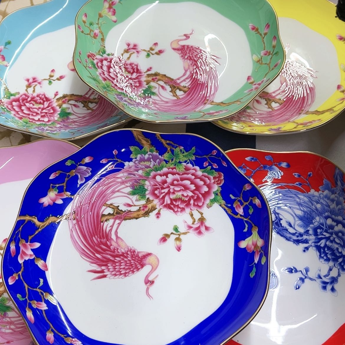 【闪购商品】骨瓷8英寸6花口深。。。。。。