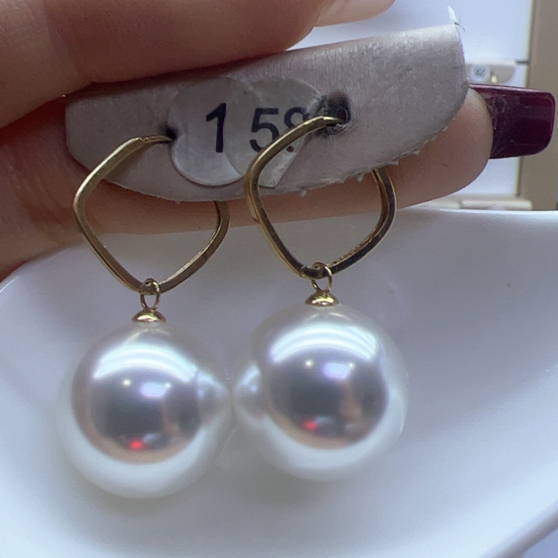 淡水珍珠耳饰18K金镶嵌