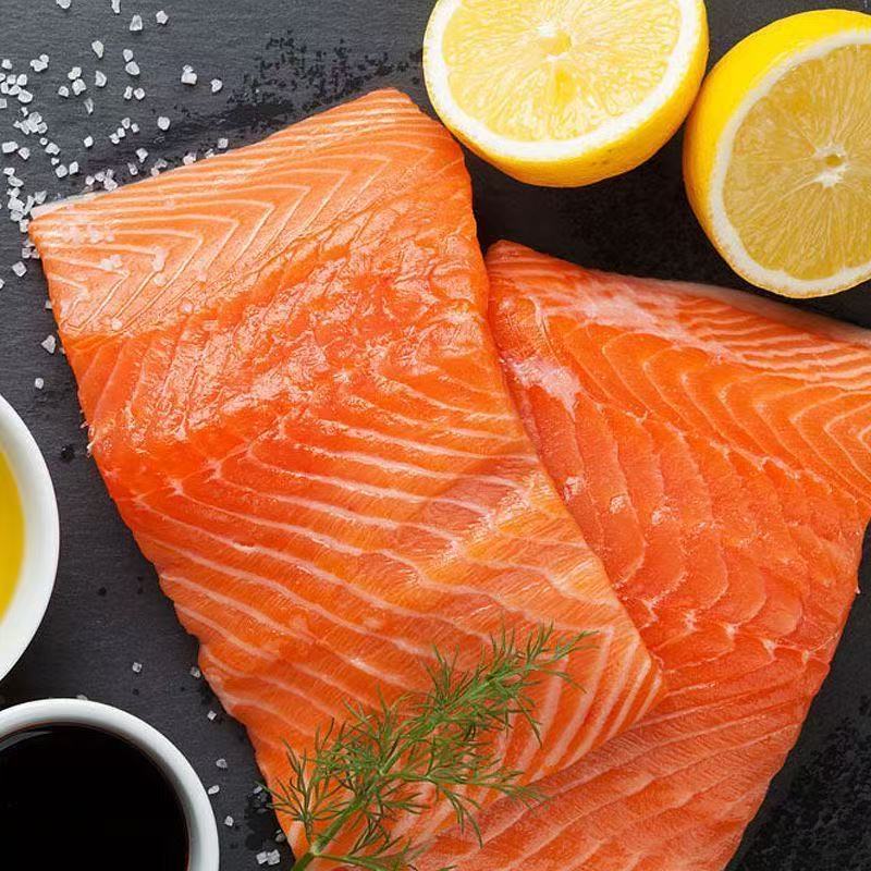 【拍2盒送1盒】毛重带盒1200克国产虹鳟三文鱼中尾段 顺丰冷链配送