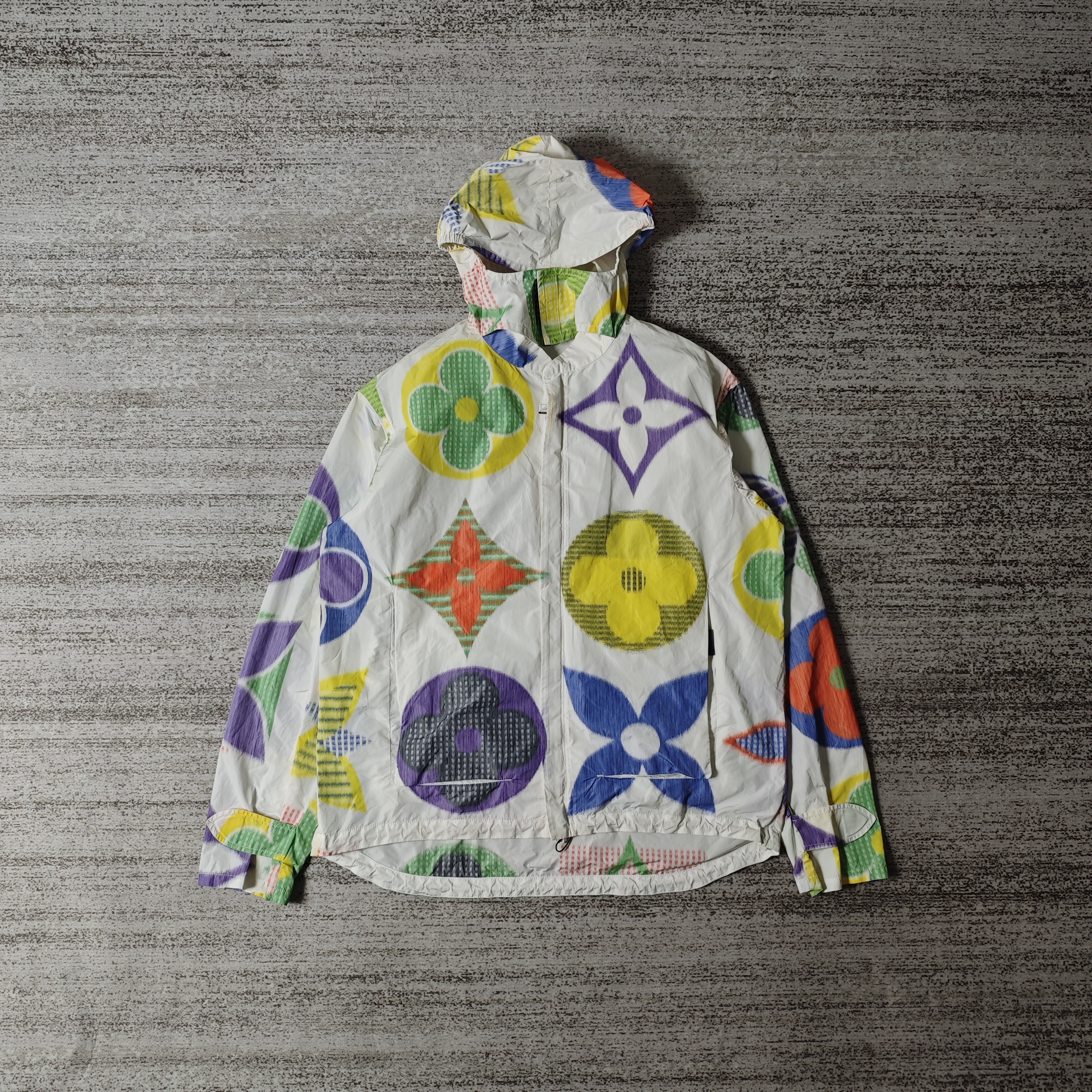 95新 LouisVuitton/路易威登 花卉满印休闲连帽夹克/50码＃9952