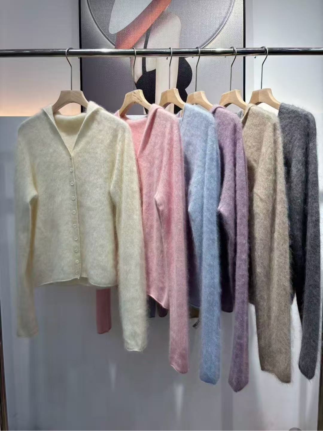 NIUAIHUA秋冬真丝羊毛拉毛帽衫小个子福音图羊毛衫【不可机洗】