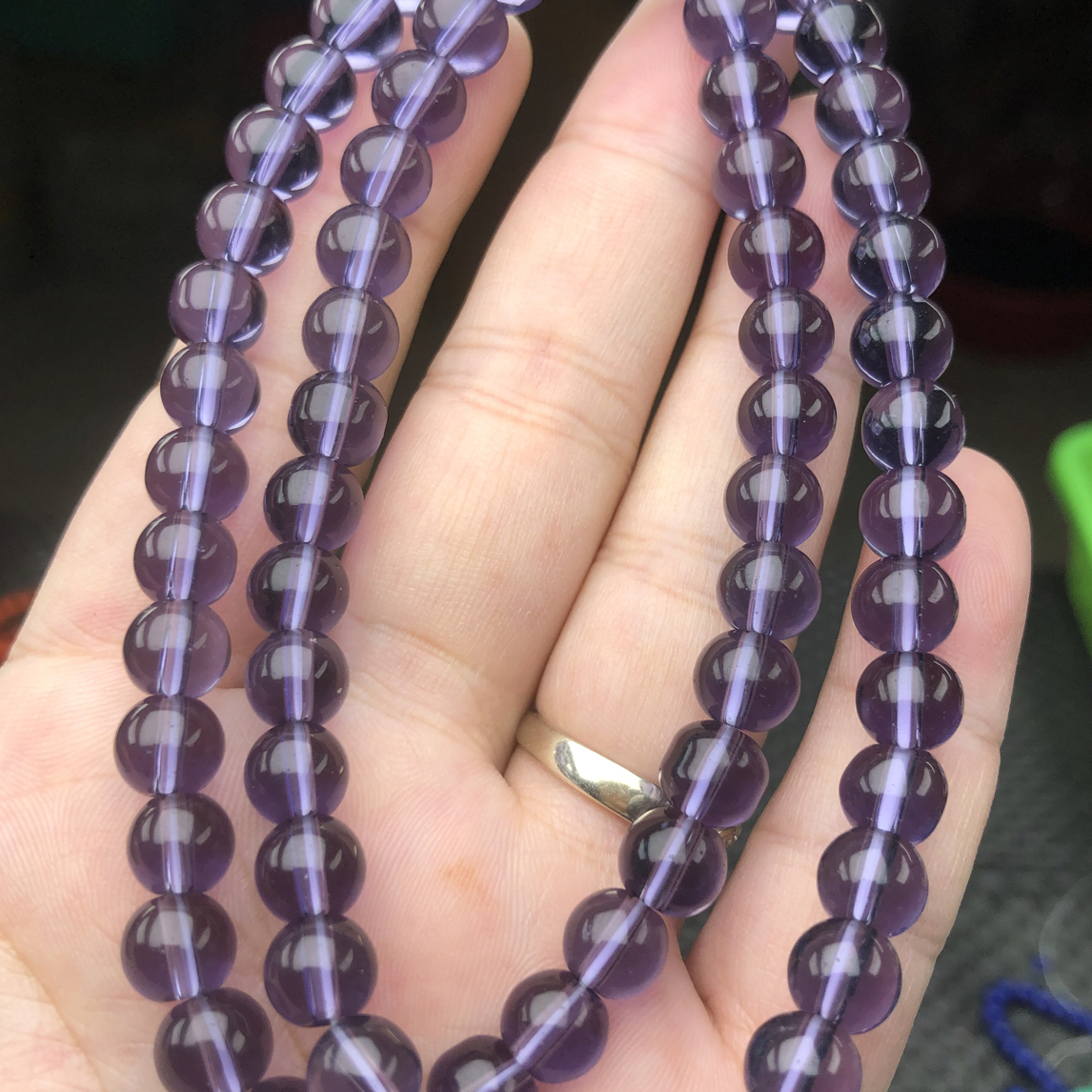 605紫水晶手串8mm三圈手串