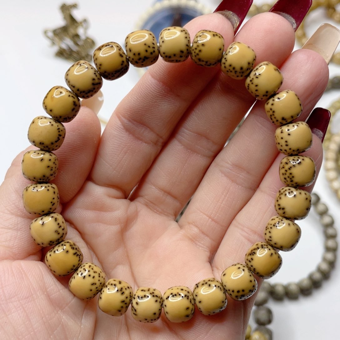 星月菩提吊坠石玉料青花瓷双留白卡9.5